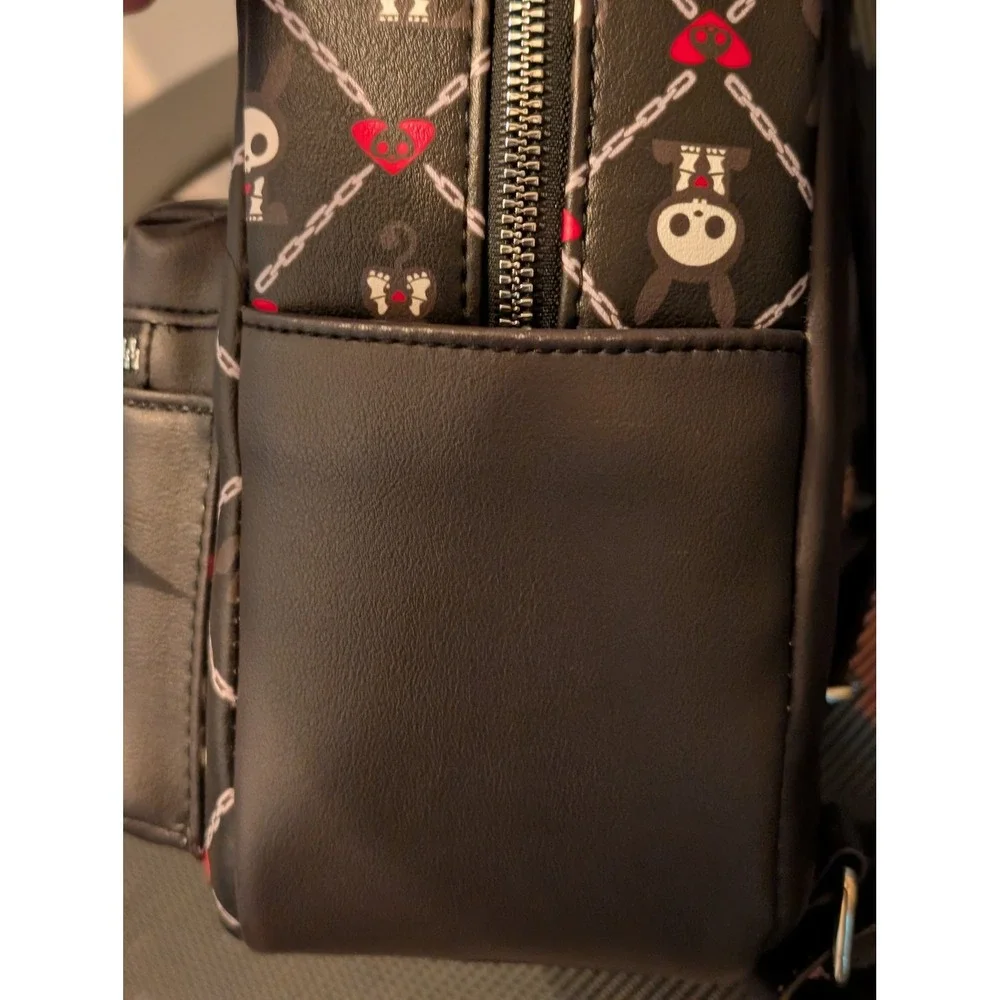 Her Universe Skelanimals Mini Backpack Black Gothic Skull Hearts Vegan Leather